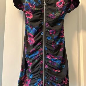 Floral Mini Dress with Zipper